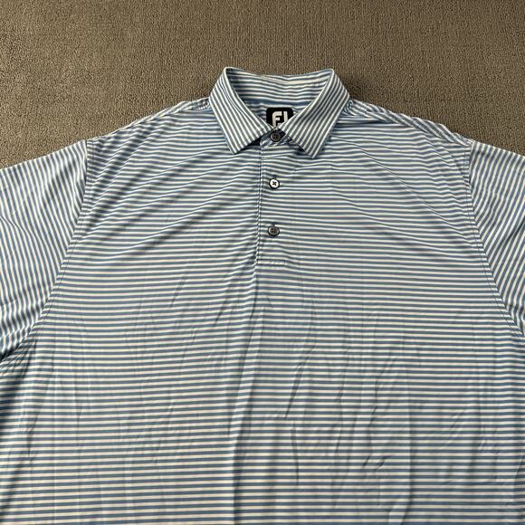 Footjoy Polo Shirt Adult Large Striped Short Sleeve Golf Golfing Casual Men's - Picture 3 of 15